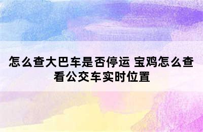 怎么查大巴车是否停运 宝鸡怎么查看公交车实时位置